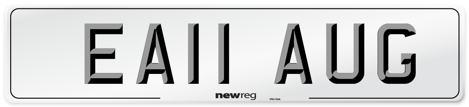 EA11 AUG Number Plate from New Reg